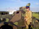 On sentry duty at FAI-1 armored car